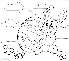 Un lapin de pâques, où ça ? 36 Dessins De Coloriage Lapin De Paques A Imprimer