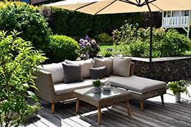 Kreative ideen für blumengefäße alte möbel, mit pflanzen und blumen geschmückt, sehen so charmant aus, dass sie ihren garten sofort verändern würden. Amazon De Outzone Stoppdich Poly Rattan Lounge Garten Sofa Hell Lounge Mobel Eckbank Loungegruppe Garten Mobel Set Terrasse Modern