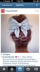 What are some pretty hairstyles? Pin By Heather Reininger On Cheer Cheer Hair Cute Cheer Bows Cheerleading Hairstyles