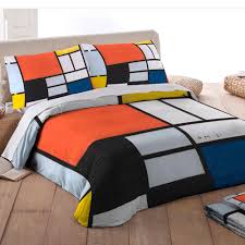 Lenzuola matrimoniali scozzesi from img.homelook.it. Copripiumino Mondrian Composizione Con Area Rossa By Tessitura Randi