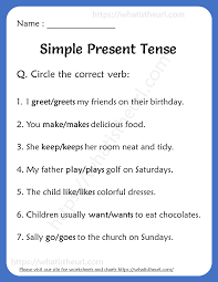 Check spelling or type a new query. Simple Present Tense Worksheets For Grade 2 Your Home Teacher