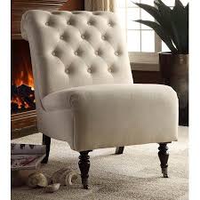 Linon Cora Tufted Slipper Chair Washed Linen 20 Inch Seat Height Multiple Colors Walmart Com Accent Chairs Tufted Chair Living Room Chairs