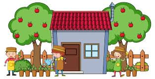 Check spelling or type a new query. Vor Einem Haus Mit Vielen Baum Lokalisiert Auf Weissem Hintergrund Kostenlose Vektor
