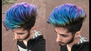 Blue cool hair colors for guys. Snow White To Blue Hair Transformation 1st Time In India Ratan Singh Youtube