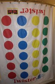 Upcycled Twister Game Shower Curtain By Cbeusedblues On Etsy 25 00 Twister Game Shower Curtain Twister