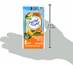 Amazon Com Crystal Light On The Go Peach Mango Green Tea Drink Mix 10 Packet Box Pack Of 12 Grocery Gourmet Food