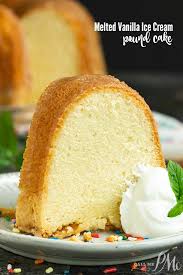 This simple vanilla pound cake comes together in three easy steps. From Scratch Melted Vanilla Ice Cream Pound Cake No Cake Mix Call Me Pmc