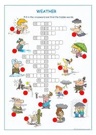 Weather Crossword Puzzle Weather Crossword Weather Worksheets Crossword Puzzle