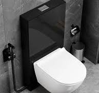 Flushing Wc Concealed Cistern Tank Bathroom Dual Flush Wall Hung Toilet  with Tempered Glass Cover