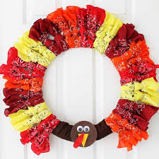 Continue along the ring, sliding each strip down, and tying as many strips to each section as will fit! Turkey Wreath An Easy Diy For Thanksgiving The Country Chic Cottage