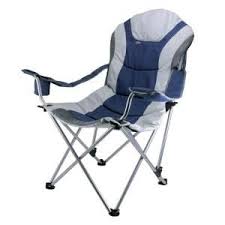 Picnic Time Reclining Camp Navy And Silver Grey Patio Chair 803 00 138 000 0 The Home Depot In 2020 Outdoor Folding Chairs Outdoor Chairs Camping Chairs