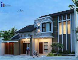 Contoh desain rumah di bawah ini menggambarkan sebuah rumah berlantai 2 yang mewah dan memiliki dua sisi pandang namun tidak menempati lahan hook. Desain Rumah Minimalis Modern Tampak Depan Deagam Design