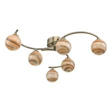 Our lighting art guide explains the importance in quality of light. Atiya 6 Light Semi Flush Ceiling Light Antique Brass With Planet Art Glass