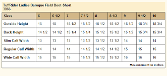 tuffrider breeches com size charts boots