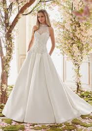 Demetrios lace bridal gown wedding dress white / silver lace 10 new. Duchess Satin Ball Gown Wedding Dress Skirt Morilee