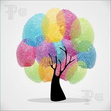 Diversity Color Tree Finger Prints Illustration Background Set Vector File Layered For Easy Manipulation And Custom Coloring Handprint Art Kids Art Projects Fingerprint Art