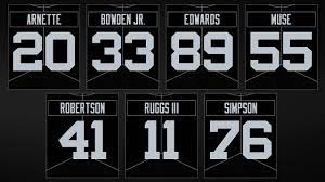 Bo jackson los angeles la raiders mitchell and ness throwback legacy jersey. Suiting Up Newest Raiders Pick Their Jersey Numbers