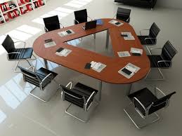 Table de conférence moderne conçue à partir dun ensemble de dalles parota assorties à un livre de bord en direct. Tables De Conference