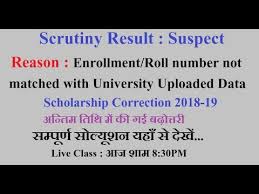 Scrutiny Result Suspect Full Solution Scholarship Correction 2018 19 Youtube