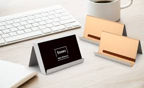 You can even match your business card holder design with your business. Amazon Com Sooez Metal Business Card Holders Stand For Desk 3 Pack Office Stainless Steel Business Card Table Top Display Stand Name Card Holder Desktop Collection Rack Organizer Mirror Rose Gold