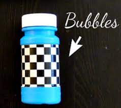 Dollar Tree Bubbles Wrap It With Checker Print Duck Tape For A Cars Theme Party Race Car Birthday Party Cars Party Favors Cars Theme Birthday Party
