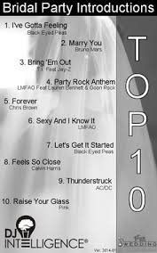 Top 10 Bridal Party Introduction Songs Wedding Songs Reception Wedding Song List Wedding Songs
