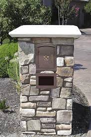 Stone pillar mailbox a cultured stone pillar with locking mailbox. Pin By Stephanie Mcclure On New Home Brick Mailbox Stone Mailbox Mailbox Design