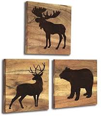 The perfect gift for you or the lodge decor lover in your life. Home Rustique Wooden Cabin Decor With Bear Deer And Moose Woodland Themed Rustic Wall Decoration For Log Cabin Hunting Or Mountain Lodge Buy Online At Best Price In Uae Amazon Ae