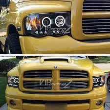 2002 2005 Dodge Ram 1500 Black Halo Led Projector Head Light 03 05 Ram 2500 3500 Dodge Ram 1500 Dodge Ram Ram 1500
