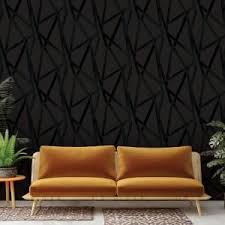 Tempaper Genevieve Gorder Intersections Black On Black Peel And Stick Wallpaper 56 Sq Ft In4024 In 2020 Removable Wallpaper Peel And Stick Wallpaper Geometric Removable Wallpaper