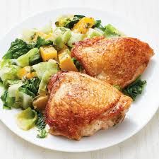 Crispy Chicken Thighs With Butternut Squash And Escarole Recipe In 2020 Crispy Chicken Thighs Chicken Thighs Food Network Recipes