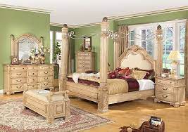 Royale Light Poster Canopy Leather 4 Pc Bedroom Set W Marble Tops Interior Kamar Tidur Perabot Kamar Tidur Desain Lemari Kamar Tidur