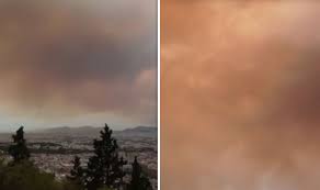 News on greece including athens and holiday destinations santorini and mykonos, plus more on ancient greece, the economy, migrant crisis and eu relations. Greece Fires Remarkable Moment Sky Over Athens Turns Bright Orange World News Express Co Uk