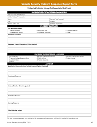 Example Of Security Incident Report Report Template Resume Template Incident Report