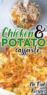 Baked Chicken And Potato Casserole In 2021 Leftover Chicken Recipes Easy Recipe Using Leftover Chicken Chicken Recipes Easy Quick