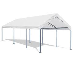Advance outdoor adjustable 10x 20 ft updated heavy duty carport canopy car port garage shelter boat party tent, adjustable height from 6.5ft to 8.0ft with removable sidewalls and doors, white 3 $389.98 list $489 Quictent 10 X20 Upgraded Heavy Duty Carport White