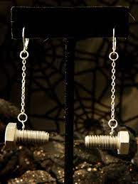 Frankenstein Neck Bolt Earrings By Lookcoy On Etsy 15 00 Frankenstein Costume Bride Of Frankenstein Halloween Frankenstein Costume Diy