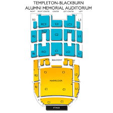 Templeton Blackburn Alumni Memorial Auditorium 2019 Seating