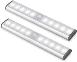 Usb rechargeable and energy saving under cabinet lights: Amazon Com Wireless Motion Sensor Cabinet Lights 10 Led Usb Rechargeable Closet Lights Led Under Cabinet Lighting For Wardrobe Drawer Stairs Cupboard Counter Pantry Stairs Stick On Anywhere 2 Pack White Light Home Kitchen