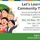 Let’s Learn with Community Teachers – Blyth event image