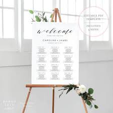 Wedding Seating Chart Template Wedding Seating Chart Wedding Seating Chart Poster Wedding Seating Sign Editable Seating Chart Sh