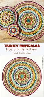 Trinity Mandalas Free Crochet Pattern Crochet Mandala Pattern Crochet Mandala Crochet Rug Patterns
