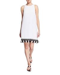 Aidan By Aidan Mattox Sleeveless Trapeze Cocktail Dress With Tassel Hem Dresses Beaded Dress Short Aidan By Aidan Mattox
