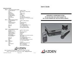 In many cases homes that already have a dish or cable tv subscription have existing coax to each room. Azden Irr 15 User Guide Manualzz