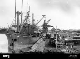 Bombay port Black and White Stock ...