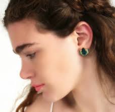 Buy Emerald Green Earrings, Green Crystal Stud Earrings, Emerald Bridal  Earrings, Green Crystal Bridal Earrings, Gift for Woman, Green Earrings  Online in India