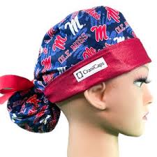 Ole Miss Scrub Cap FAST FREE Shipping USA Made Unisex Surgical Cap or  Adjustable Euro Style Long Hair Surgical Cap W/ Optional Buttons
