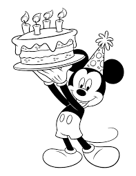 This can be an excellent greeting card for his nana's birthday. Mickey Mouse Birthday Coloring Page Disney Lol