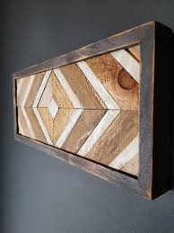 Diamond Wood Wall Art Wood Home Decor Wood Mosaic Rustic Etsy Reclaimed Wood Wall Art Wood Mosaic Cool Wood Projects
