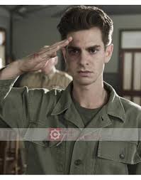 Doss was a conscientious objector during the second world war who became a hero for saving 75. Andrew Garfield Green Jacket Military Cotton Jacket Mens